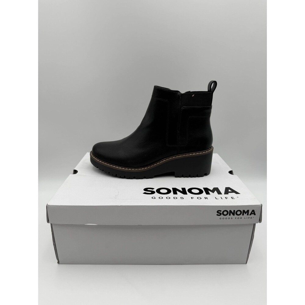Sonoma Hadley Onyx2 Black Chelsea Ankle Boots Size 9